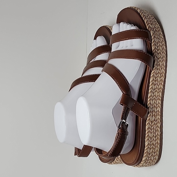 Naturalizer Peridot Espadrille Platform Sandal Shoe Straps Brown Faux‎ Leather 9 - Picture 5 of 16